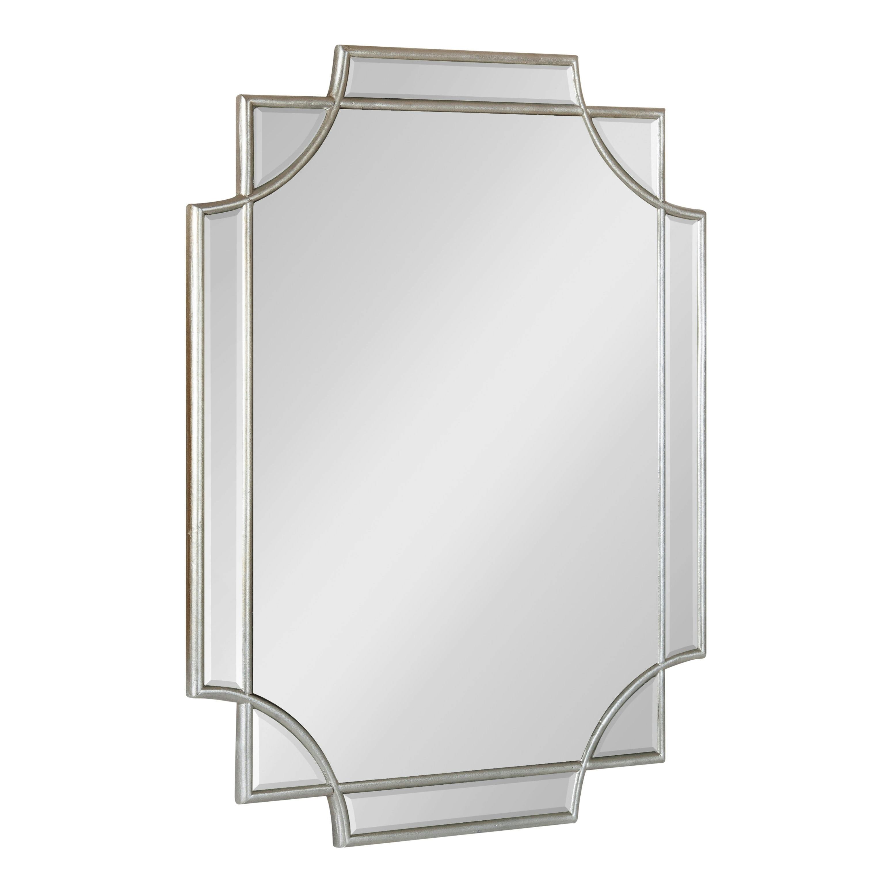 Minuette Full-Length Rectangular Wood Wall Mirror in Silver