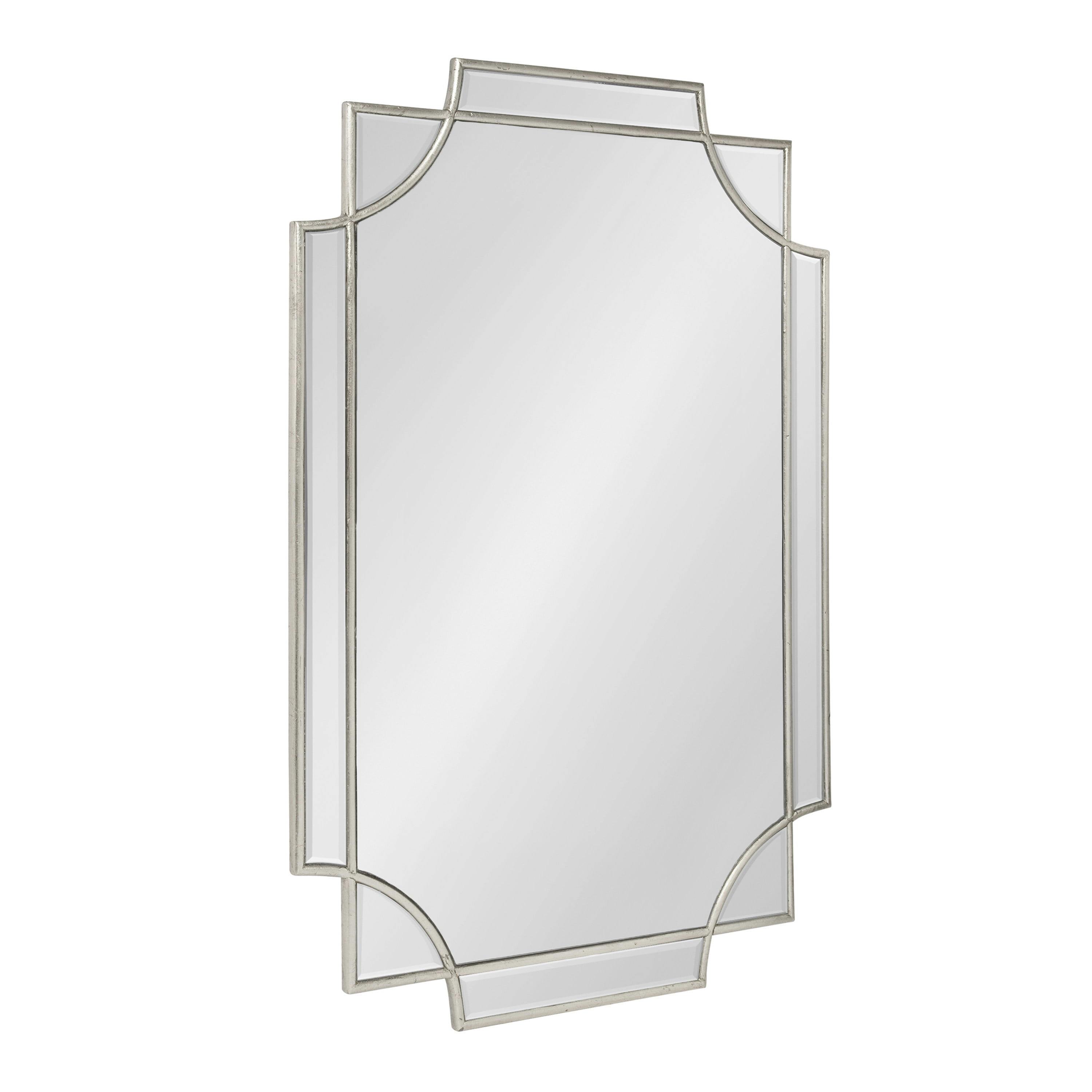 Elegant Transitional Silver Wood Full-Length Mirror, 39.35x28.25