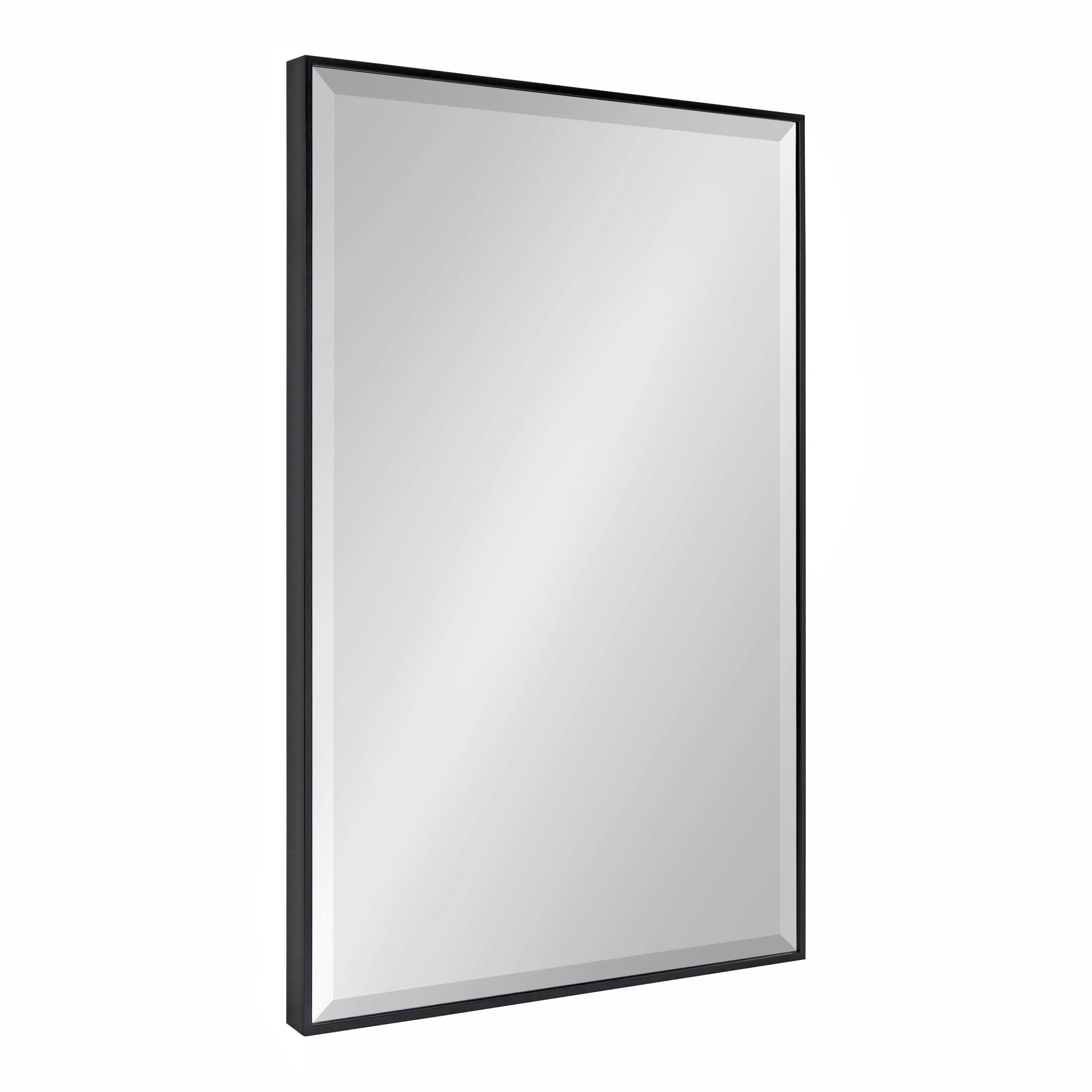 Full-Length 42" Black Wood Rectangular Dresser Wall Mirror