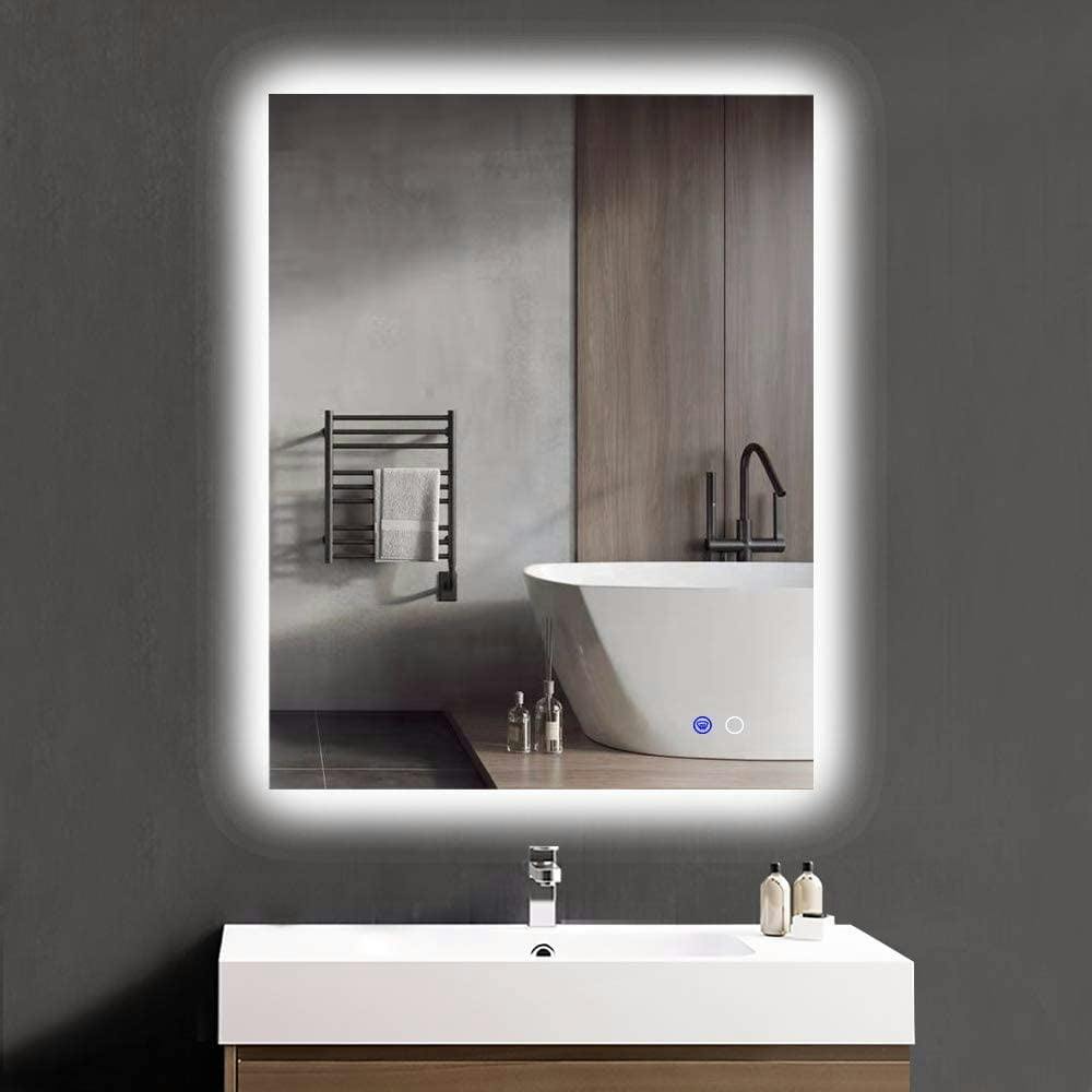 Elegant 36x28 Inch LED Backlit Anti-Fog Bathroom Vanity Mirror