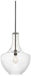 Transitional Olde Bronze 20" Ceiling Pendant with Clear Schoolhouse Shade