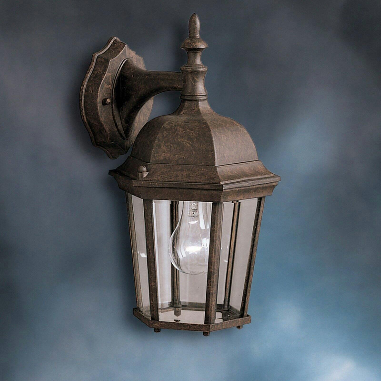Classic Colonial Black Lantern Sconce with Clear Beveled Glass