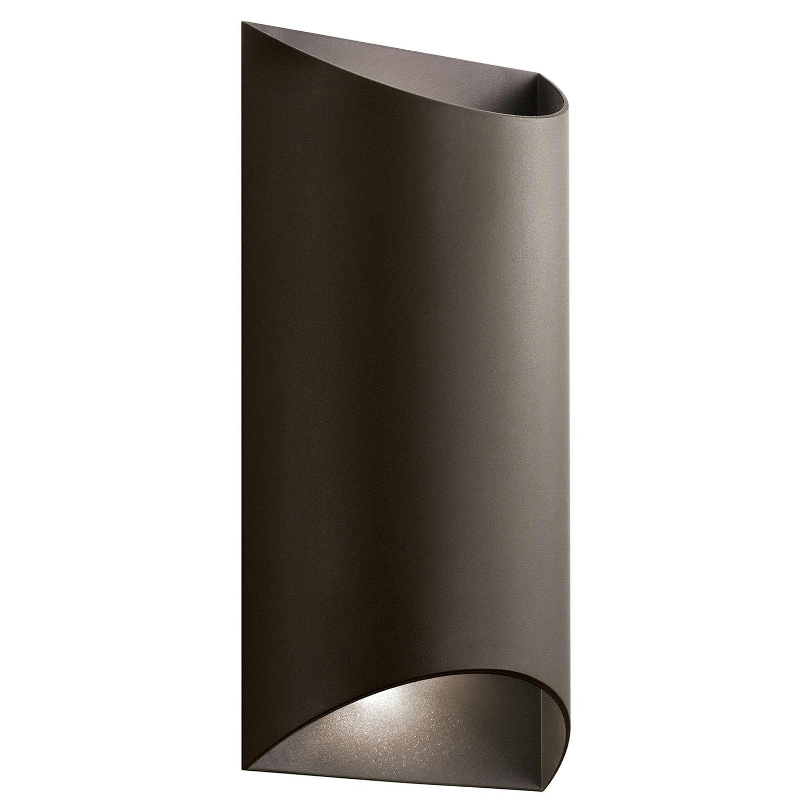 Modern Bronze LED Outdoor Wall Sconce 7"x14" with Dimmable Half-Moon Light