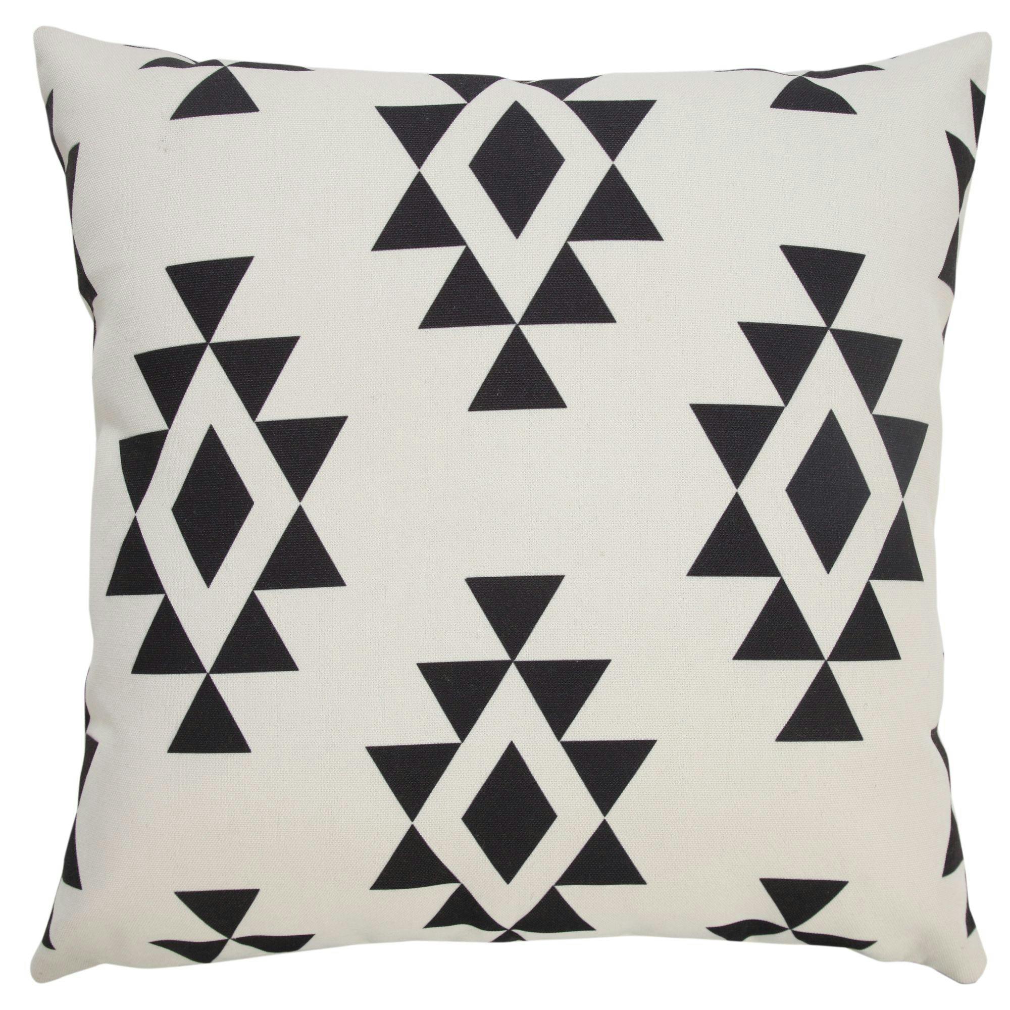 Southwestern Black and Cream 20" Geometric Square Throw Pillow