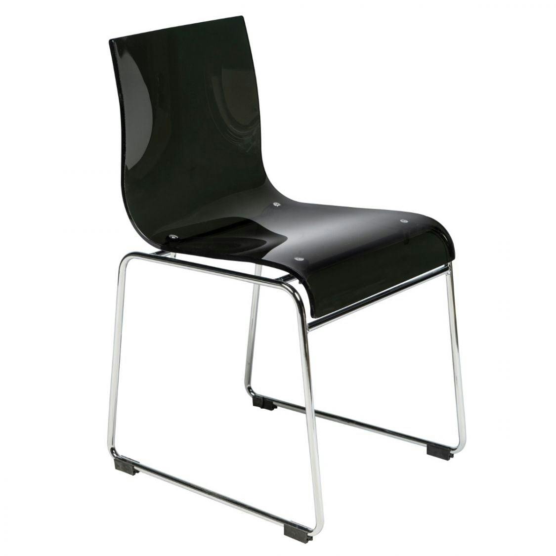 Lima 17'' Transparent Black Modern Acrylic Side Chair