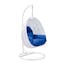 Luxurious Blue Wicker Hanging Egg Chair with Soft Cushions