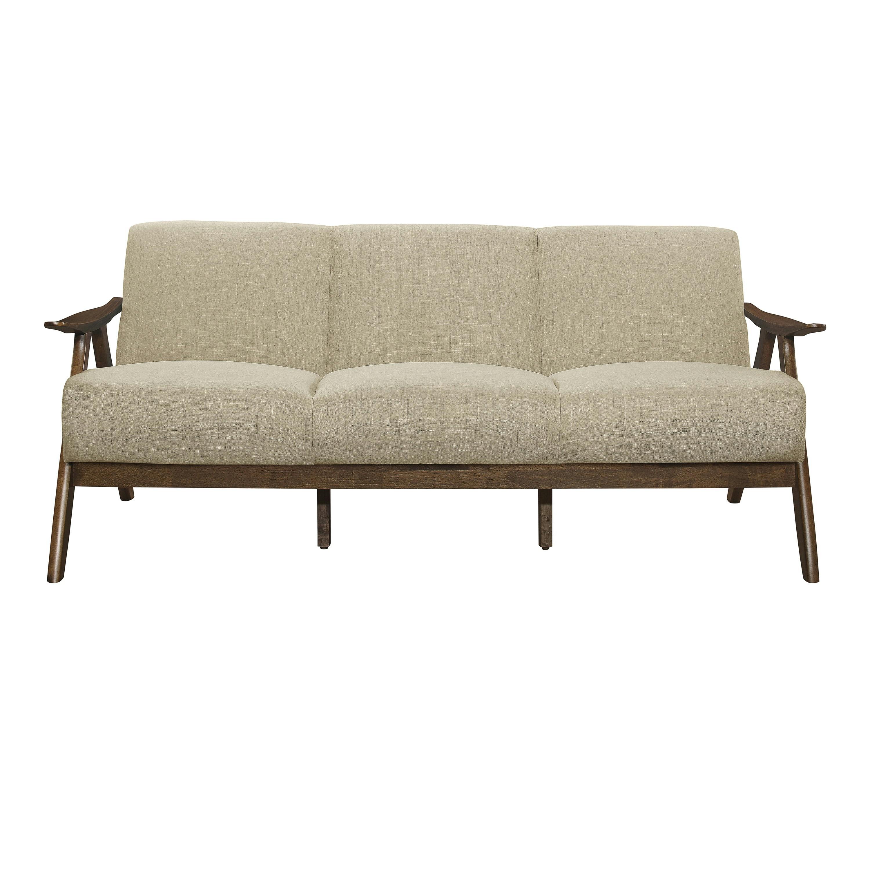 Transitional Damala Light Brown 73" Fabric Sofa Couch