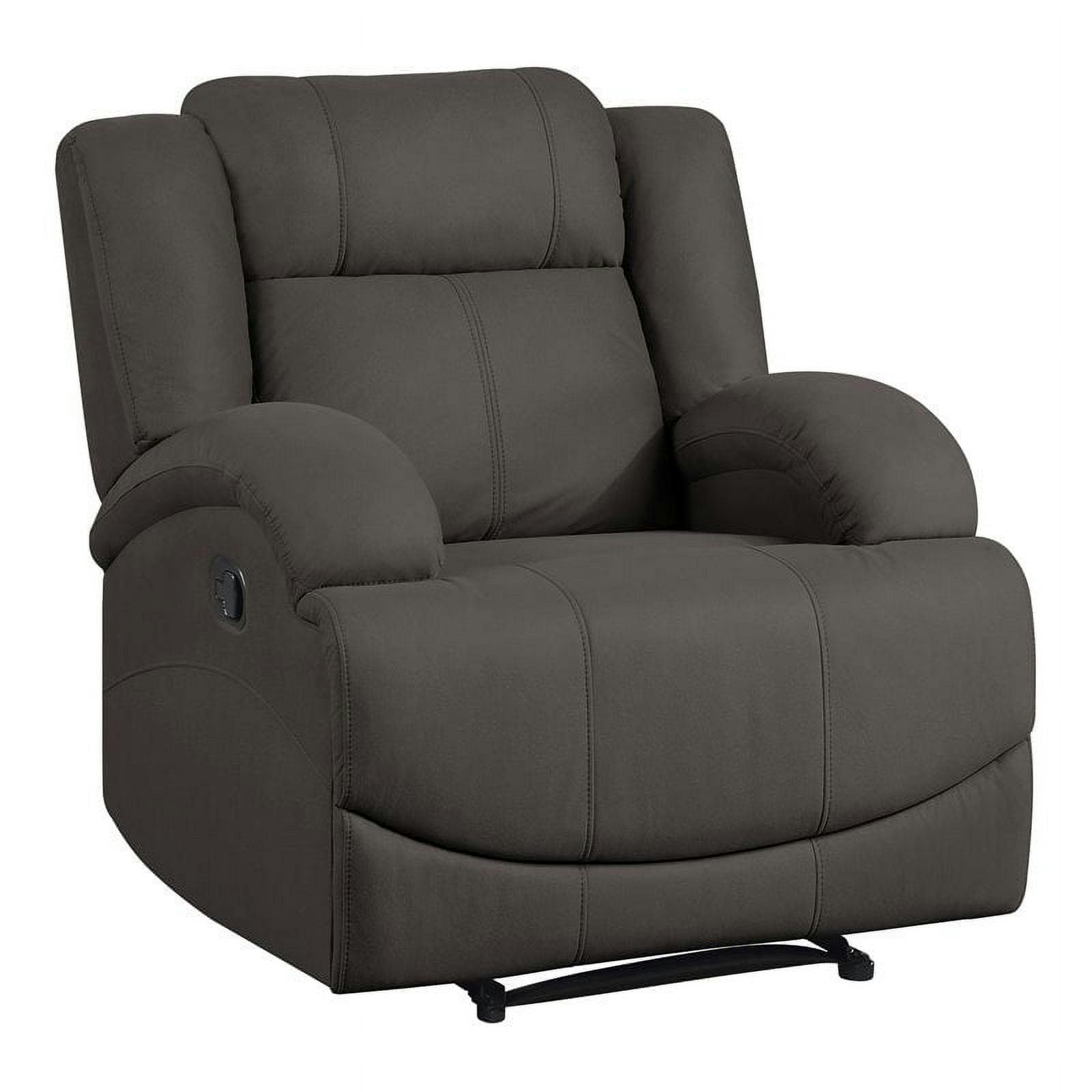 Chocolate Microfiber Manual Recliner with Coil Spring Seating