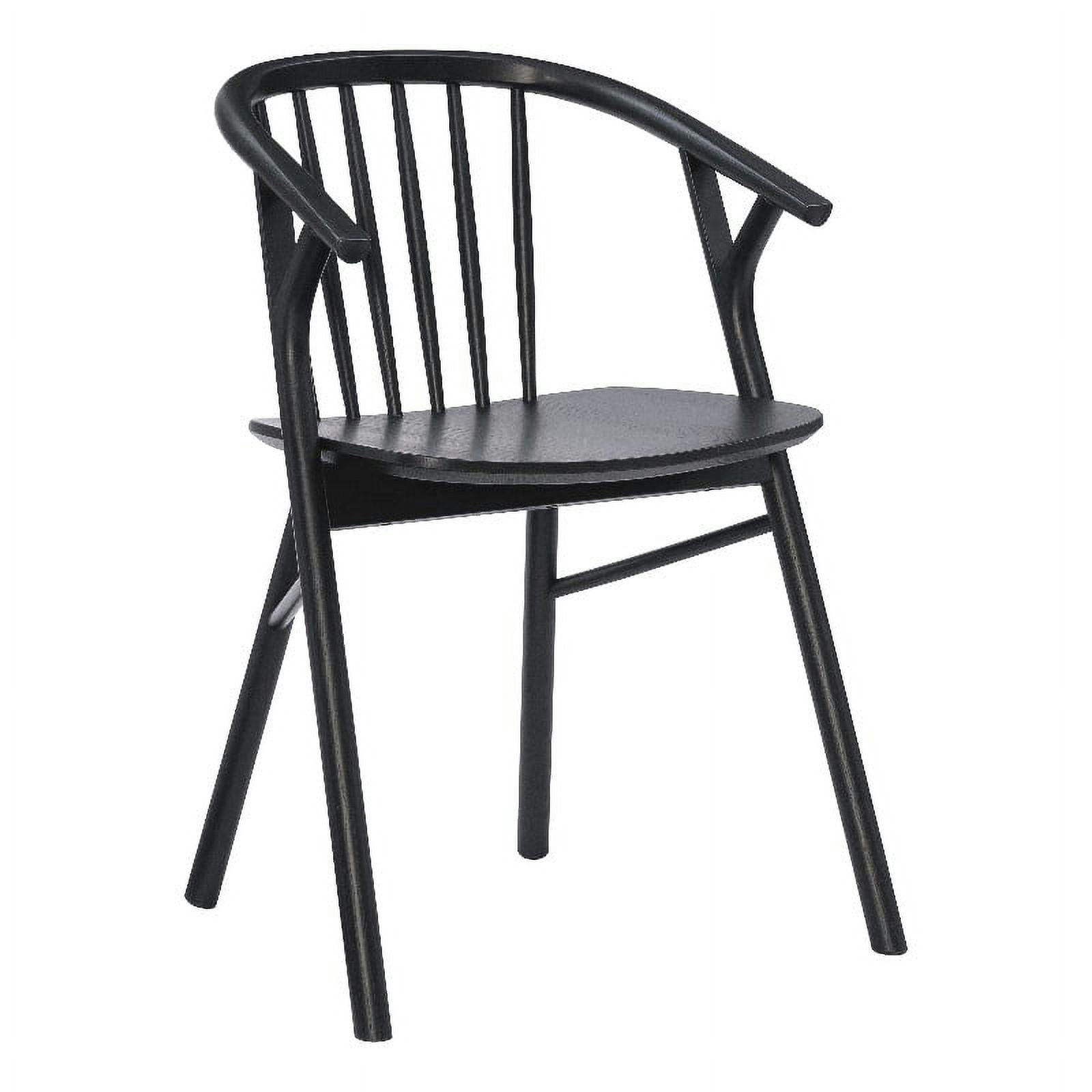 Modern Windsor Solid Beechwood Dining Chair in Jet Black