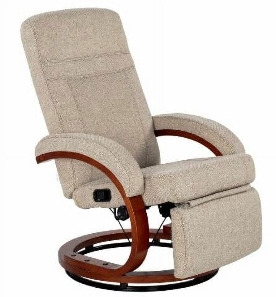 Beige Euro Swivel Recliner Armchair with Spot Resistant Upholstery