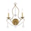 Elegant Antique Gold Leaf Dual-Light Wall Sconce with Crystal Accents