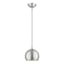 Stockton 8" Mini Globe Pendant Light in Brushed Nickel & Polished Chrome