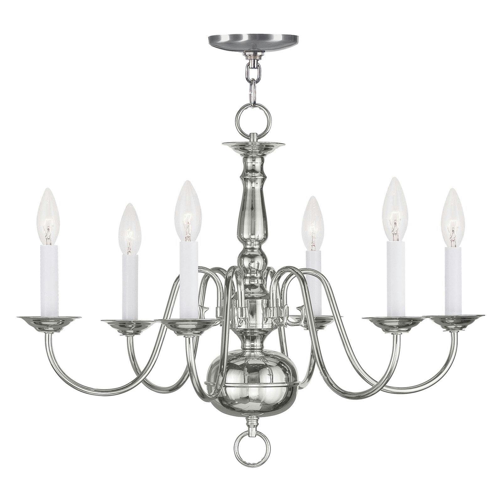 Williamsburgh Polished Nickel 6-Light Traditional Chain Chandelier