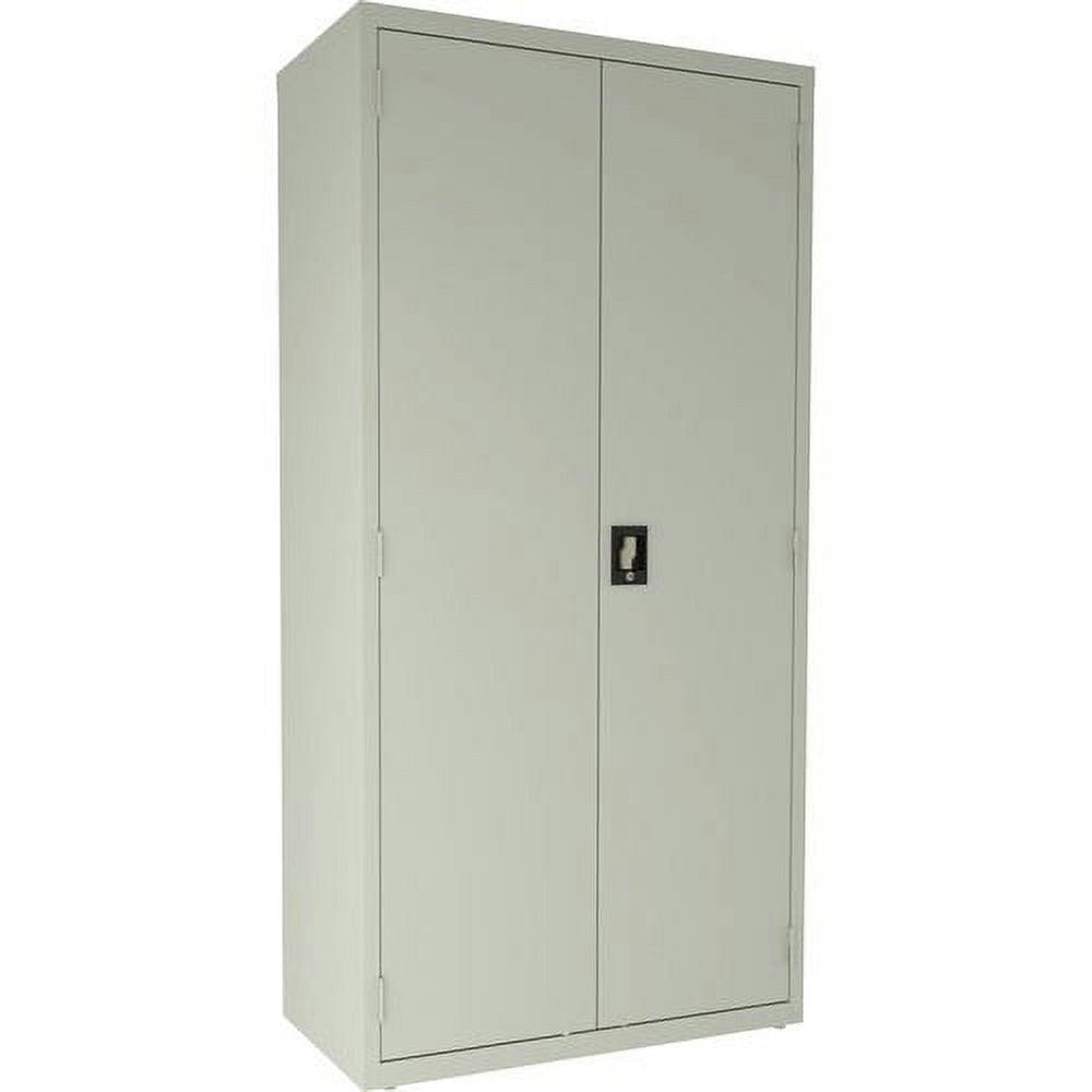 Light Gray Lockable Steel Office Cabinet with Adjustable Shelving