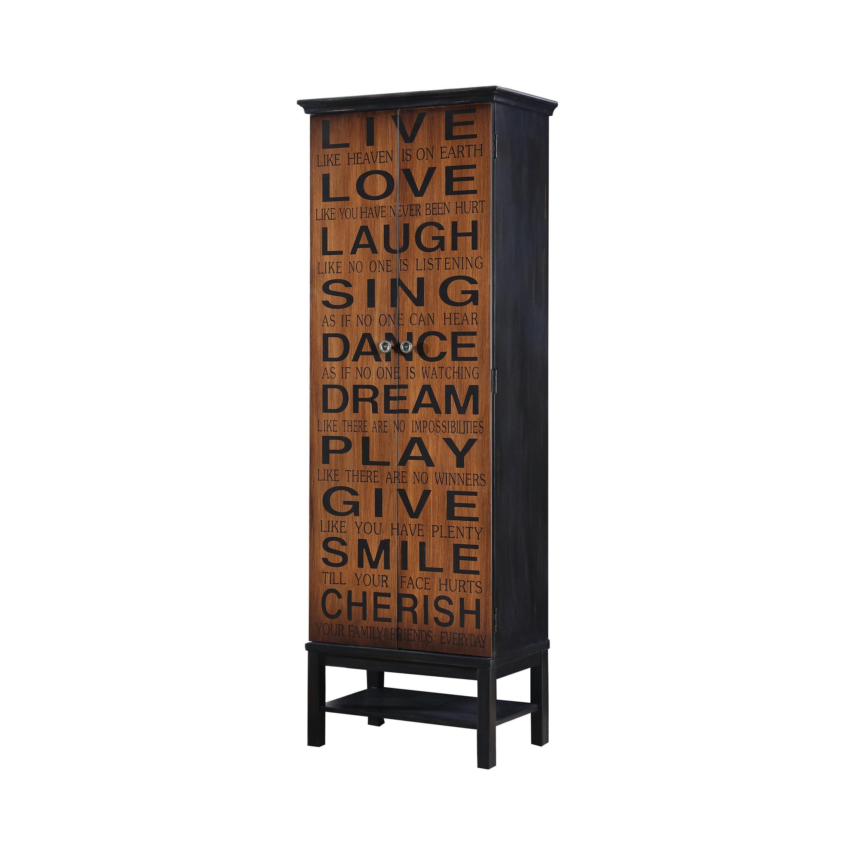 Lovegood Transitional 2-Drawer Accent Cabinet in Rich Brown