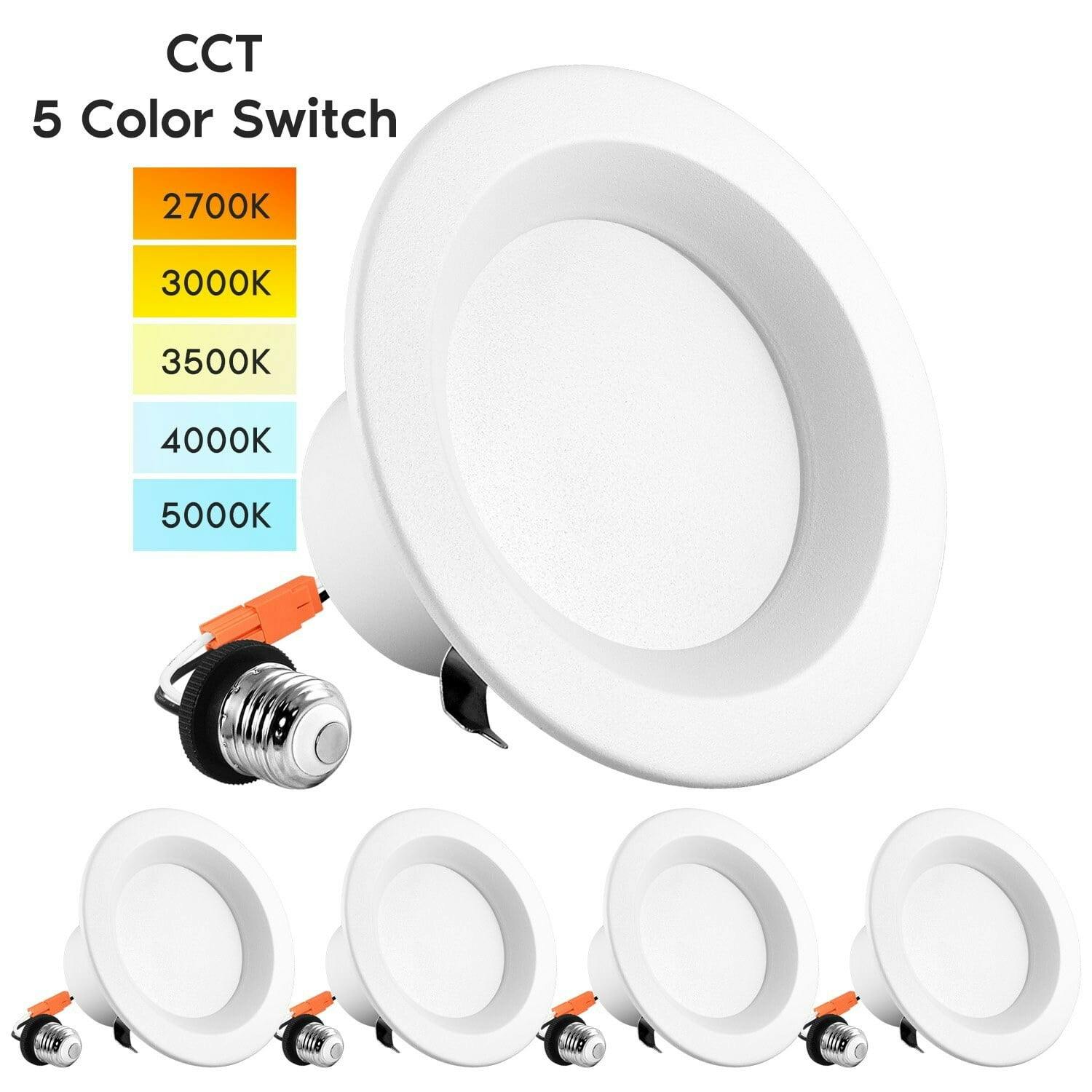 Modern 4'' LED Recessed Lighting Kit with Color Temperature Control