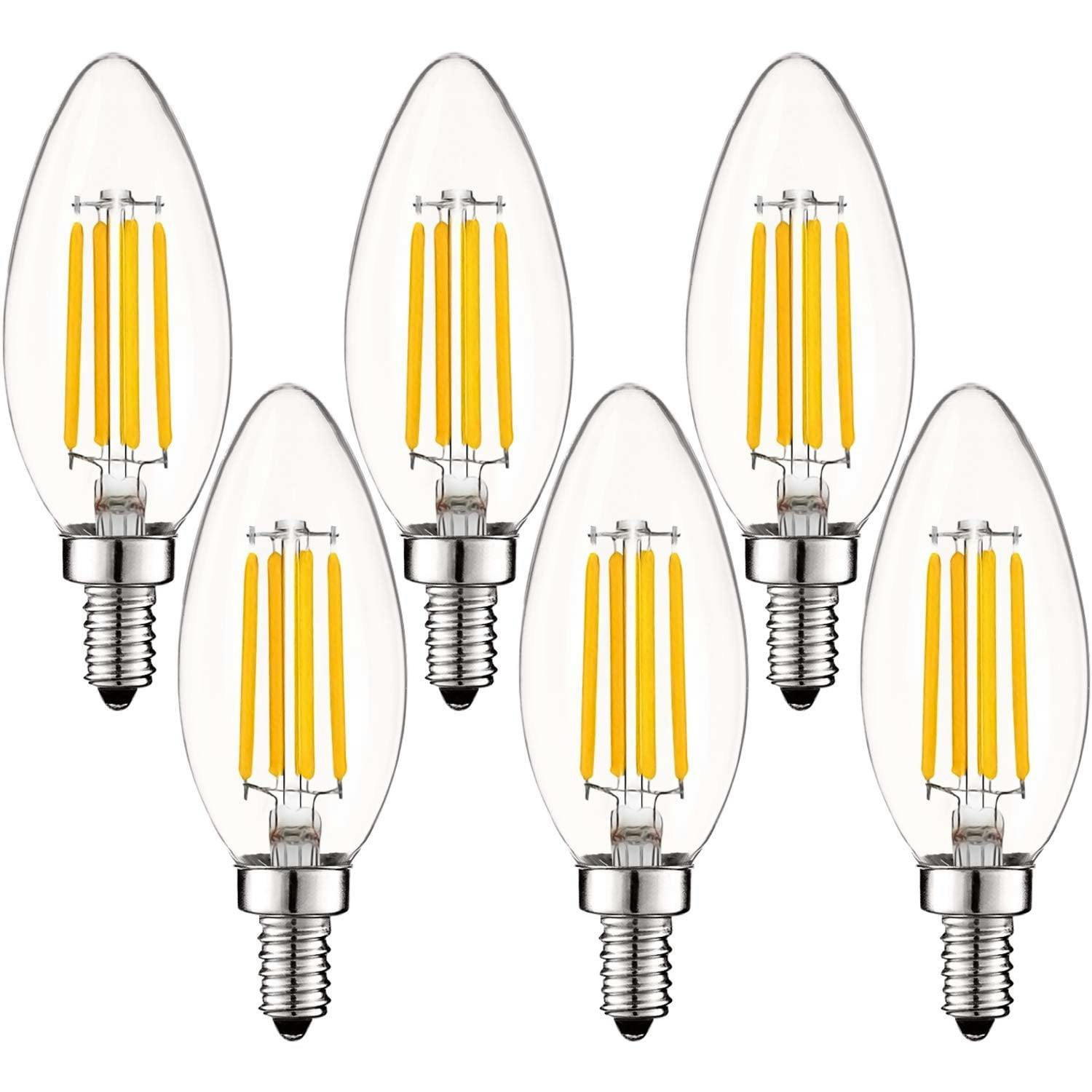 Elegant 5W Clear LED Candelabra Bulb, Dimmable, Traditional Edison Style