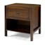 Mid-Century Chic Walnut Solid Wood Nightstand with Metal Handle