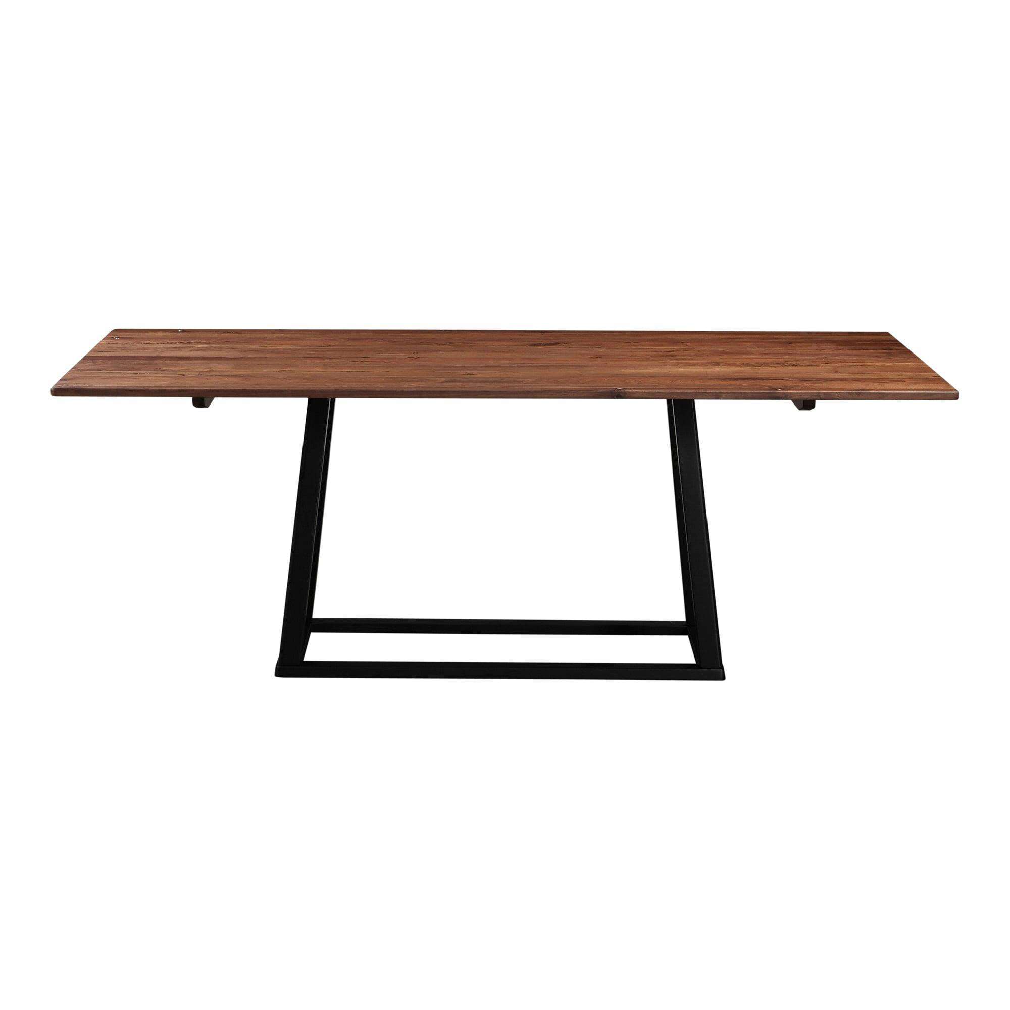 Contemporary Reclaimed Wood Rectangular Dining Table in Black/Brown