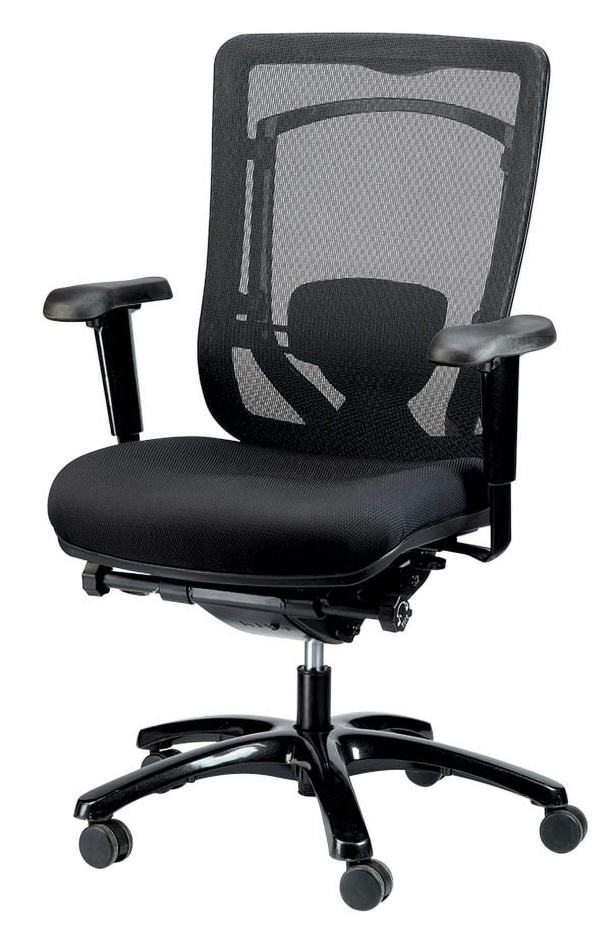 Monterey High Back Executive Mesh & Leather Chair, Black
