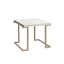 Sleek Faux Marble and Gold Metal 24" Square End Table