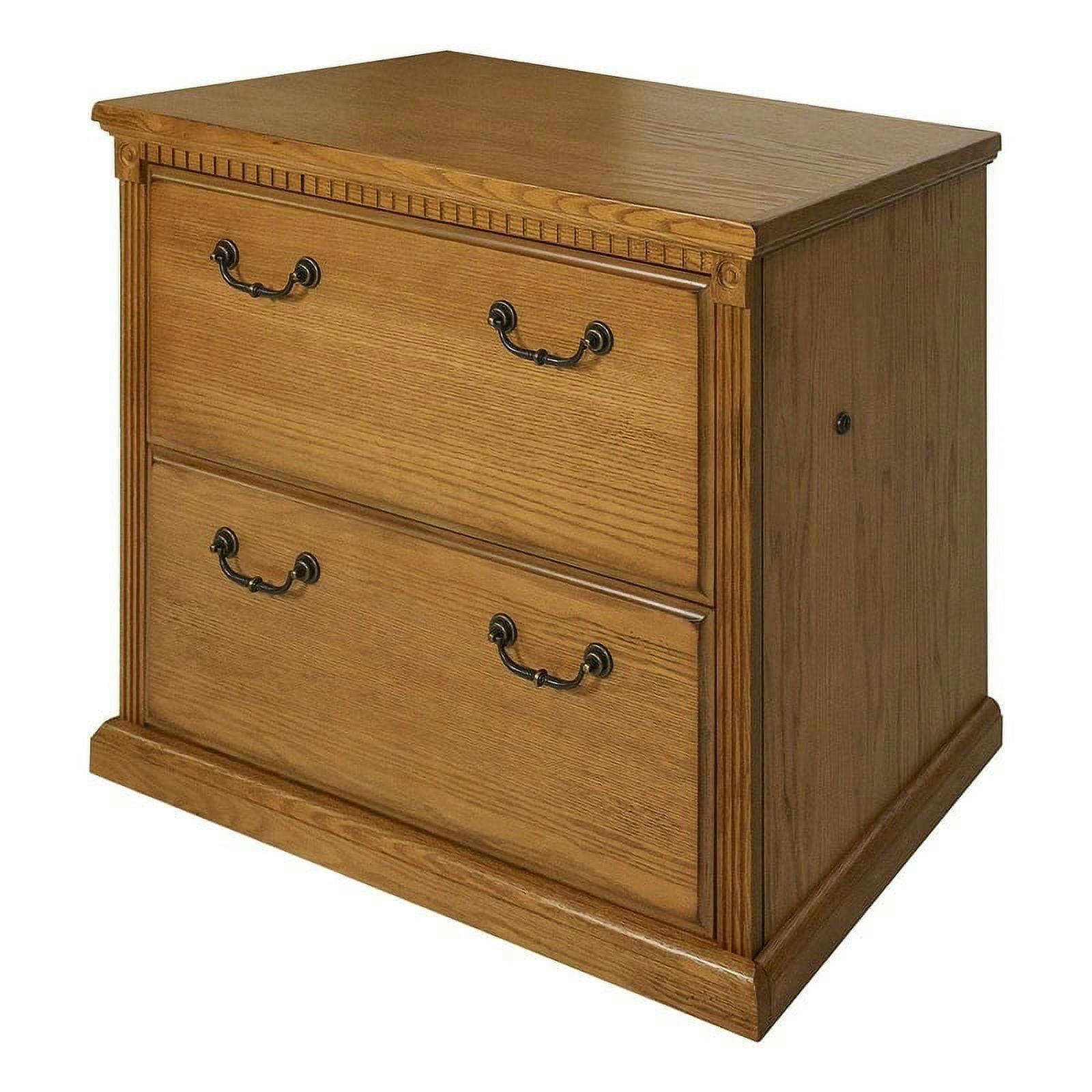 Traditional Brown 2-Drawer Lockable Legal File Cabinet