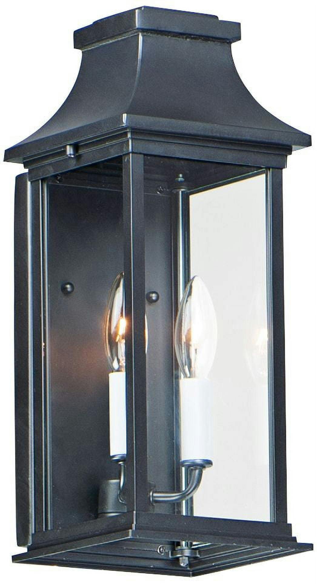 Vicksburg Black Aluminum 2-Light Outdoor Wall Sconce with Clear Glass