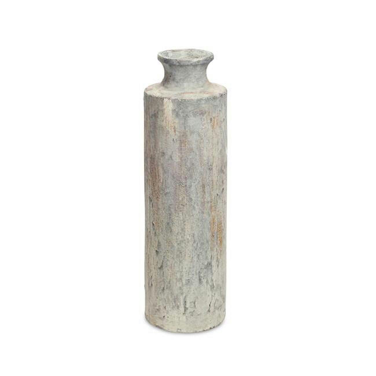Rustic Finnick White Ceramic Floor Vase, 26" Tall