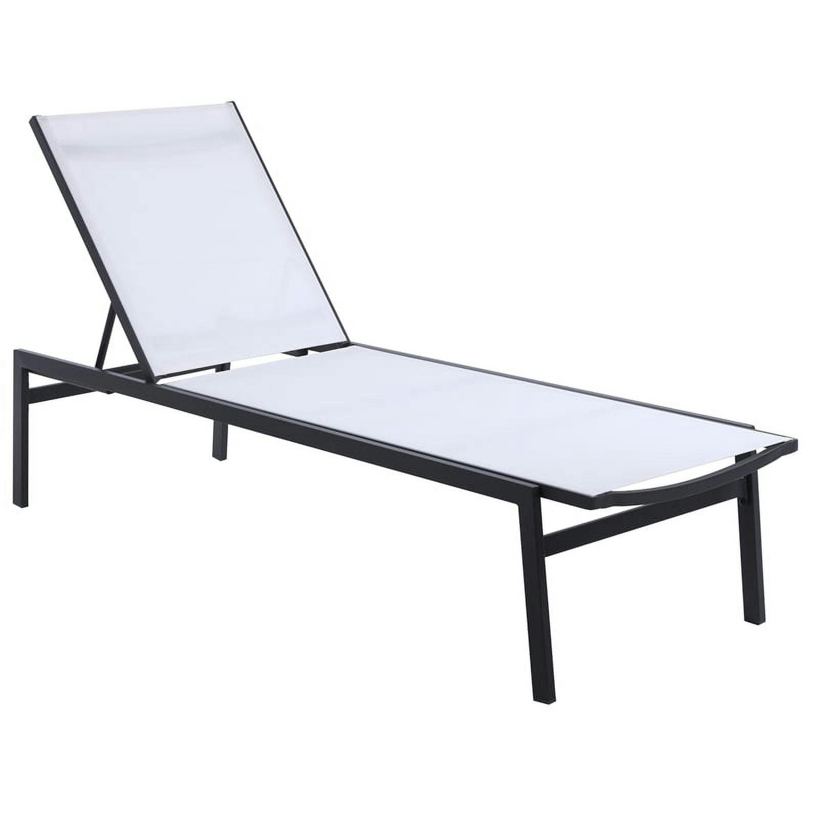 Santorini Adjustable Outdoor Chaise in White Mesh & Dark Grey Aluminum