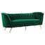 Elegant Black Velvet Tufted Sofa with Solid Wood Frame