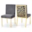 Opal 24" Dark Gray Velvet & Gold Metal Upholstered Dining Chair