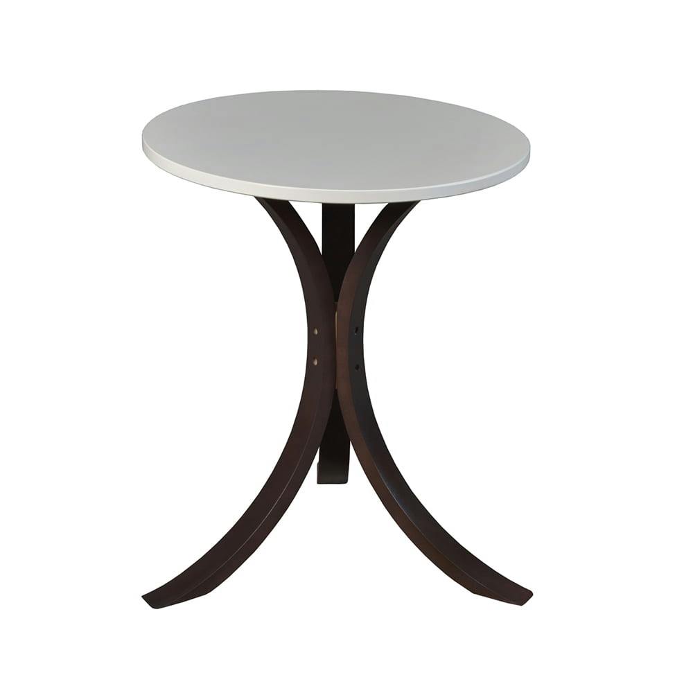 Mia 18" Round Black Wood & Metal Casual Side Table