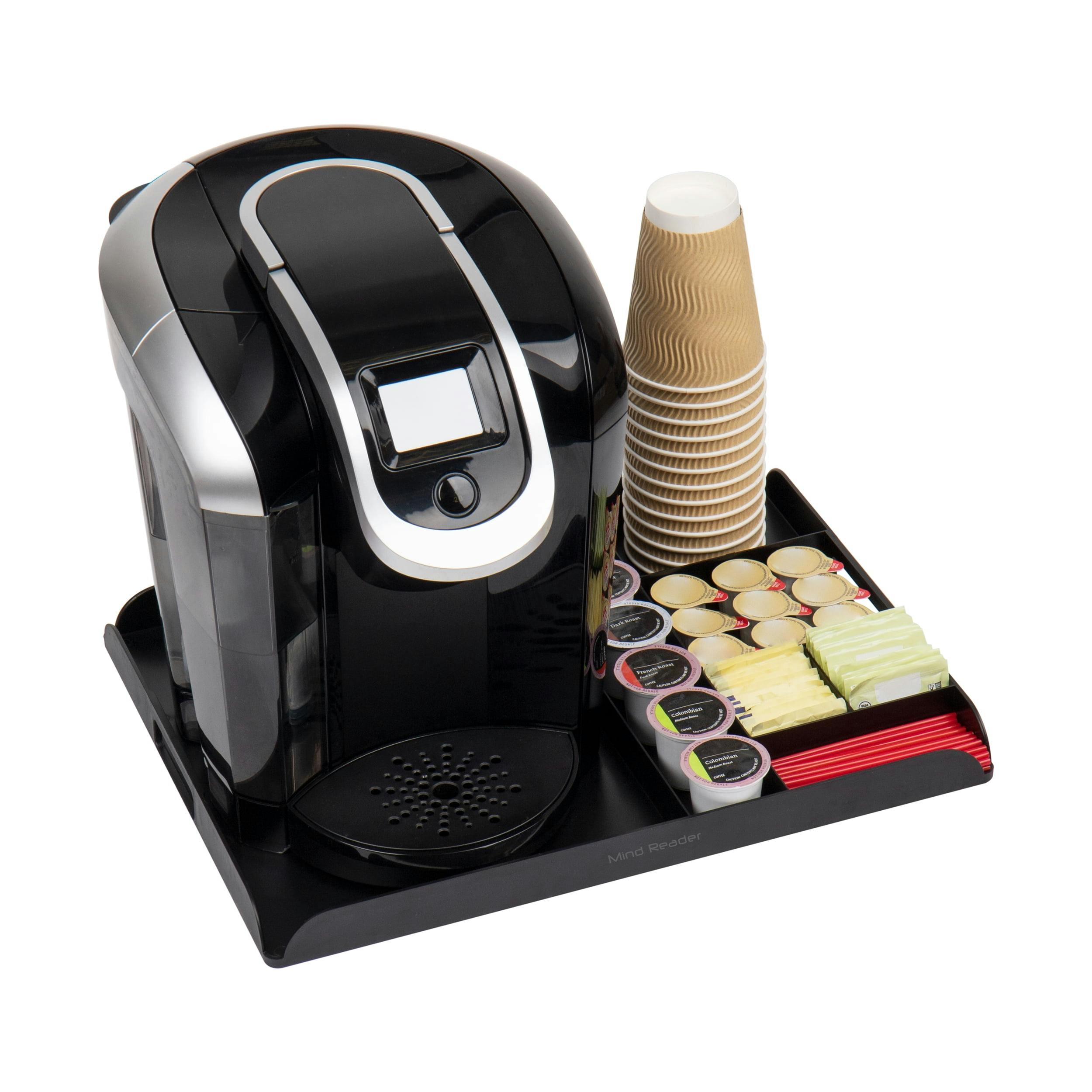 Compact Black Coffee Pod Organizer Tray for Countertop Use