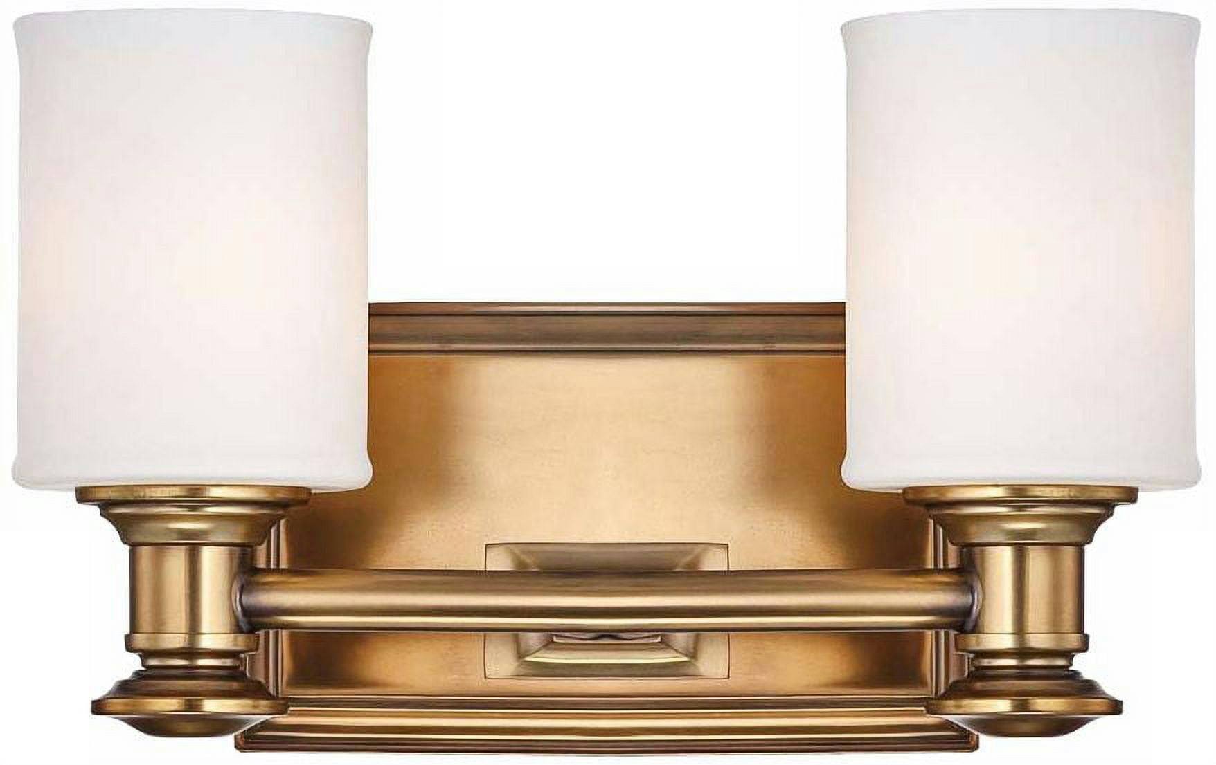 Harbour Point Liberty Gold 2-Light Bathroom Vanity with Opal Glass