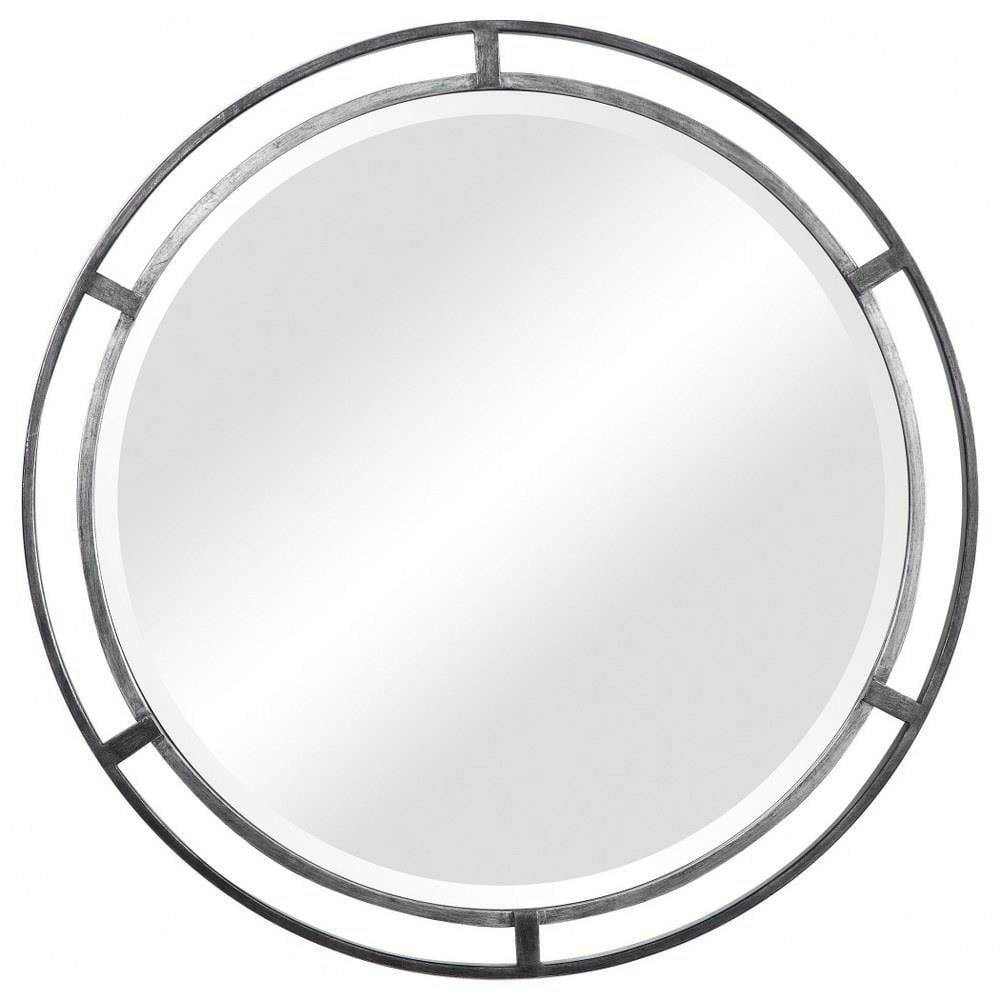 Hurst Hills 30" Round Dual-Tone Silver Iron Vanity Mirror