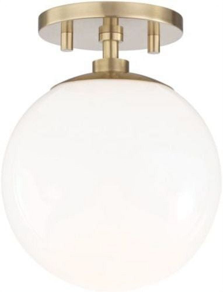 Stella Aged Brass 1-Light Semi-Flush Globe Ceiling Fixture