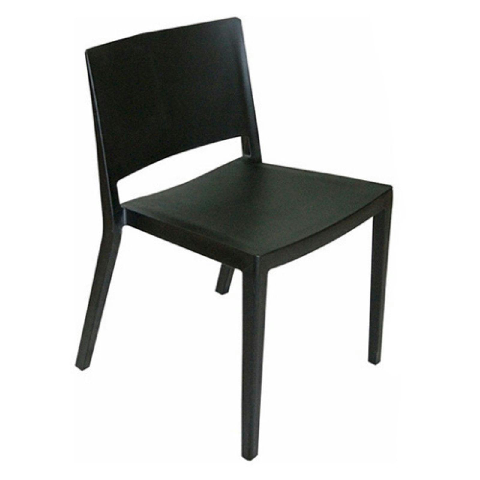 Matte Black Modern Plastic Side Chair Set of 2