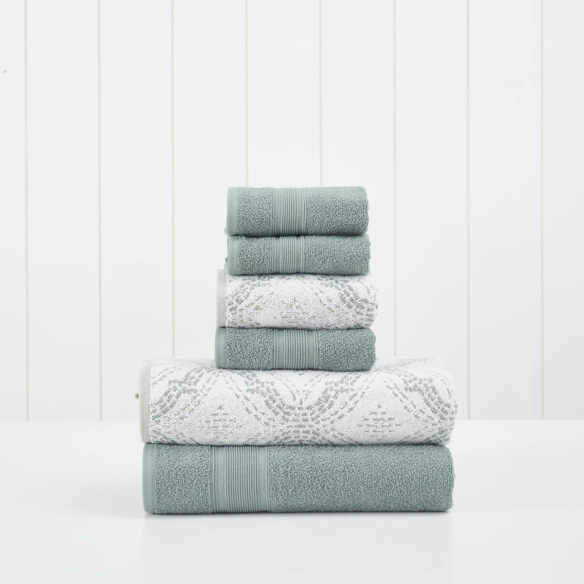 Ivy Elegance 6-Piece Jacquard Cotton Towel Set