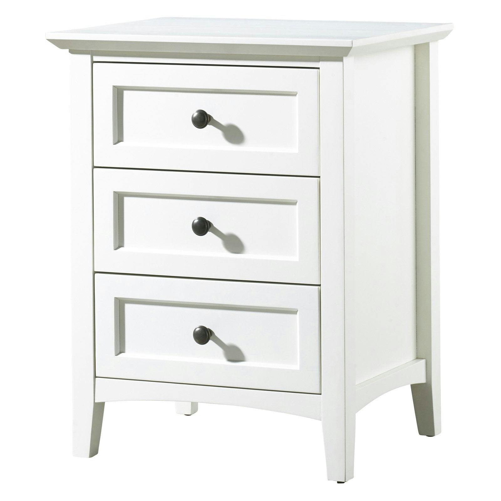 Paragon Classic Shaker White Solid Wood 3-Drawer Nightstand