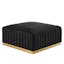 Conjure 37'' Gold and Black Tufted Performance Velvet Ottoman