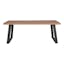 Contemporary Scandinavian Solid Oak Dining Table with Black Metal Legs