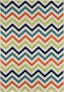 Vibrant Stripes Multicolor Synthetic 3'11" x 5'7" Indoor/Outdoor Rug