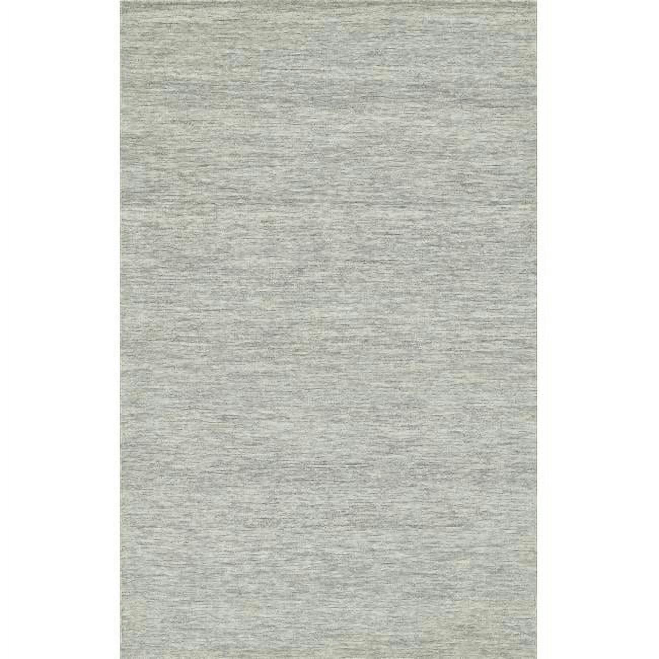 Hand-Tufted Light Grey Wool Rectangular Area Rug 8' x 10'