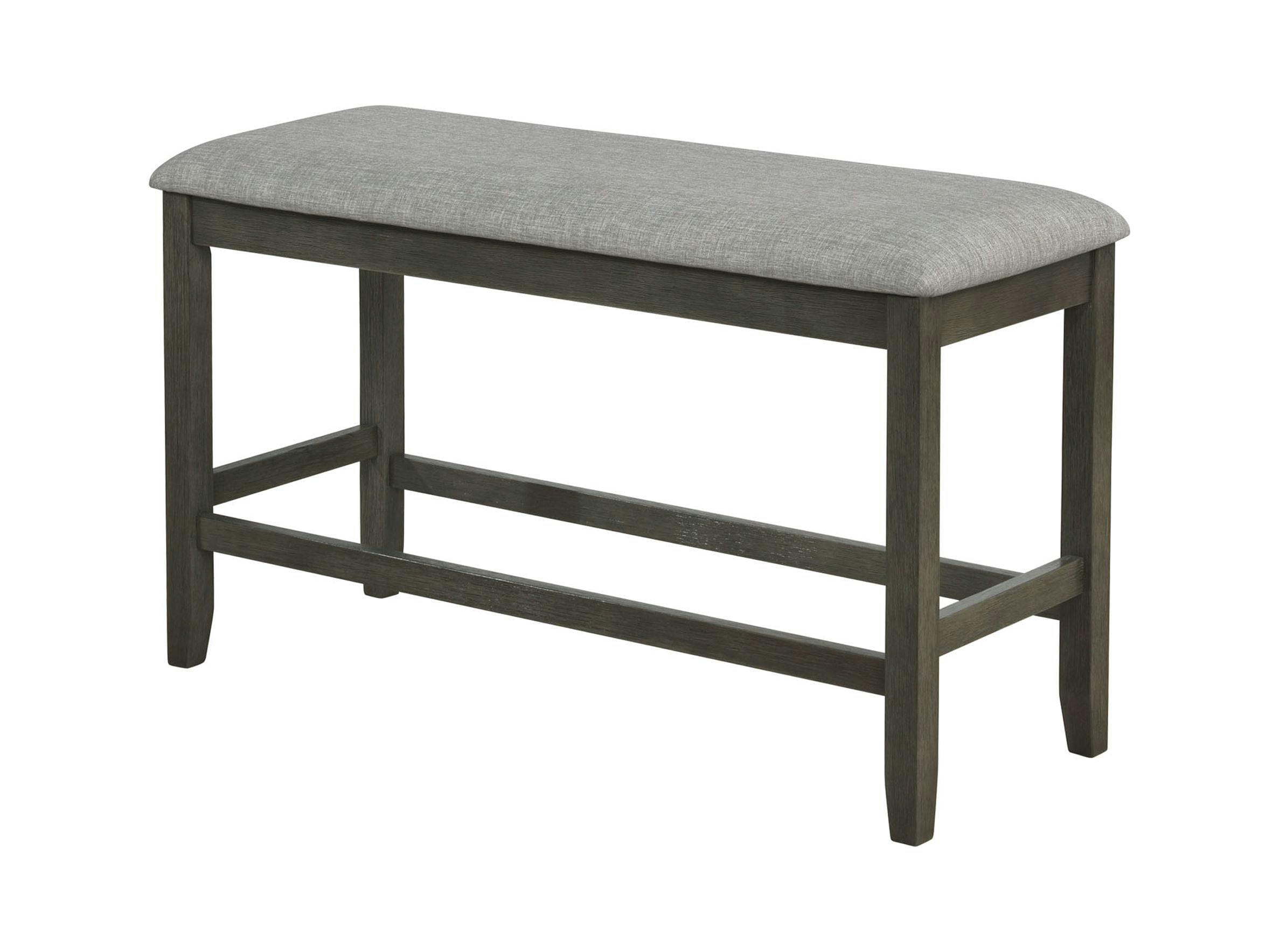 Chamfered Leg Solid Wood Counter Height Dining Bench in Gray