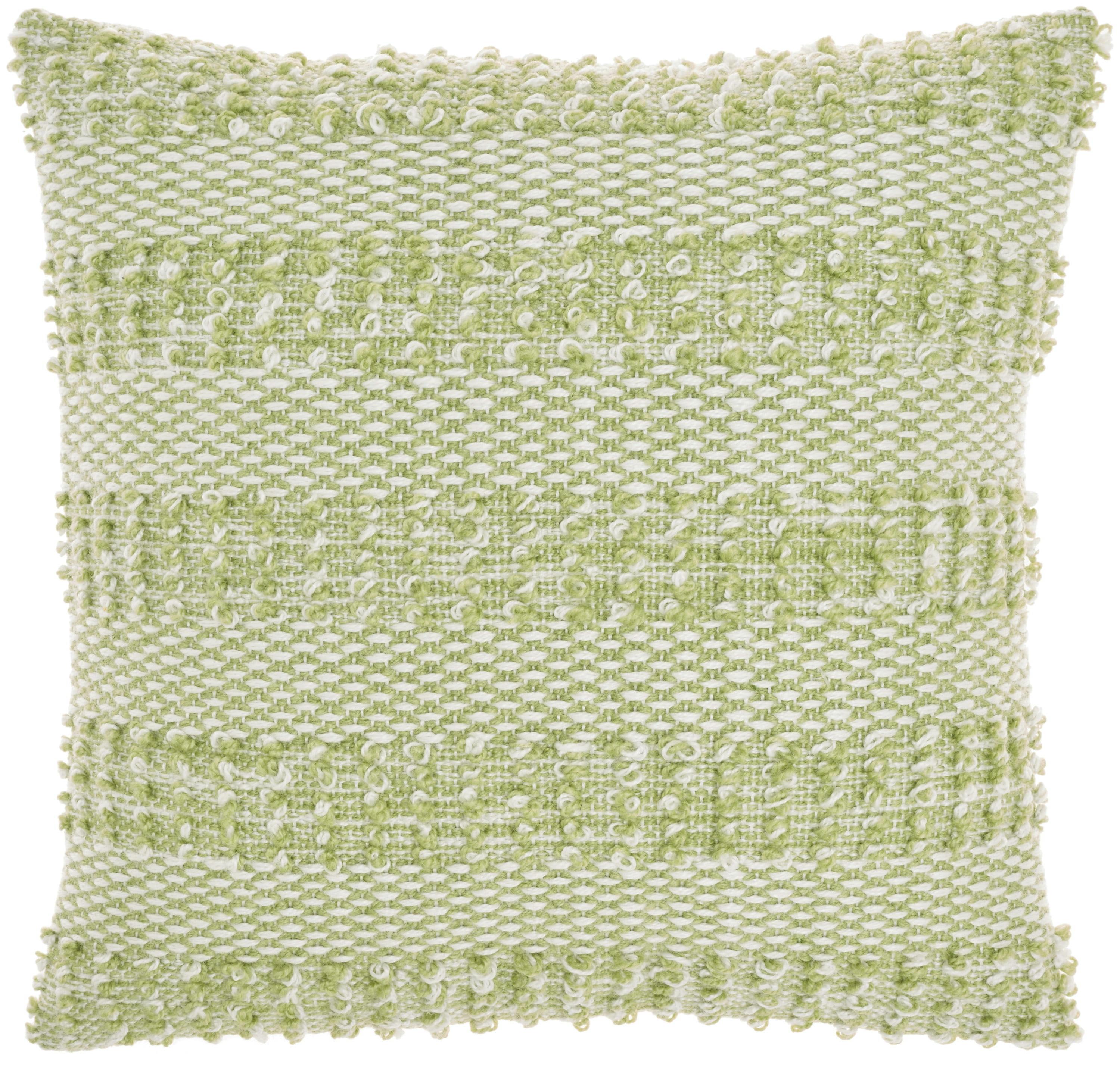 Bright Green 18"x18" Woven Striped Outdoor & Indoor Throw Pillow