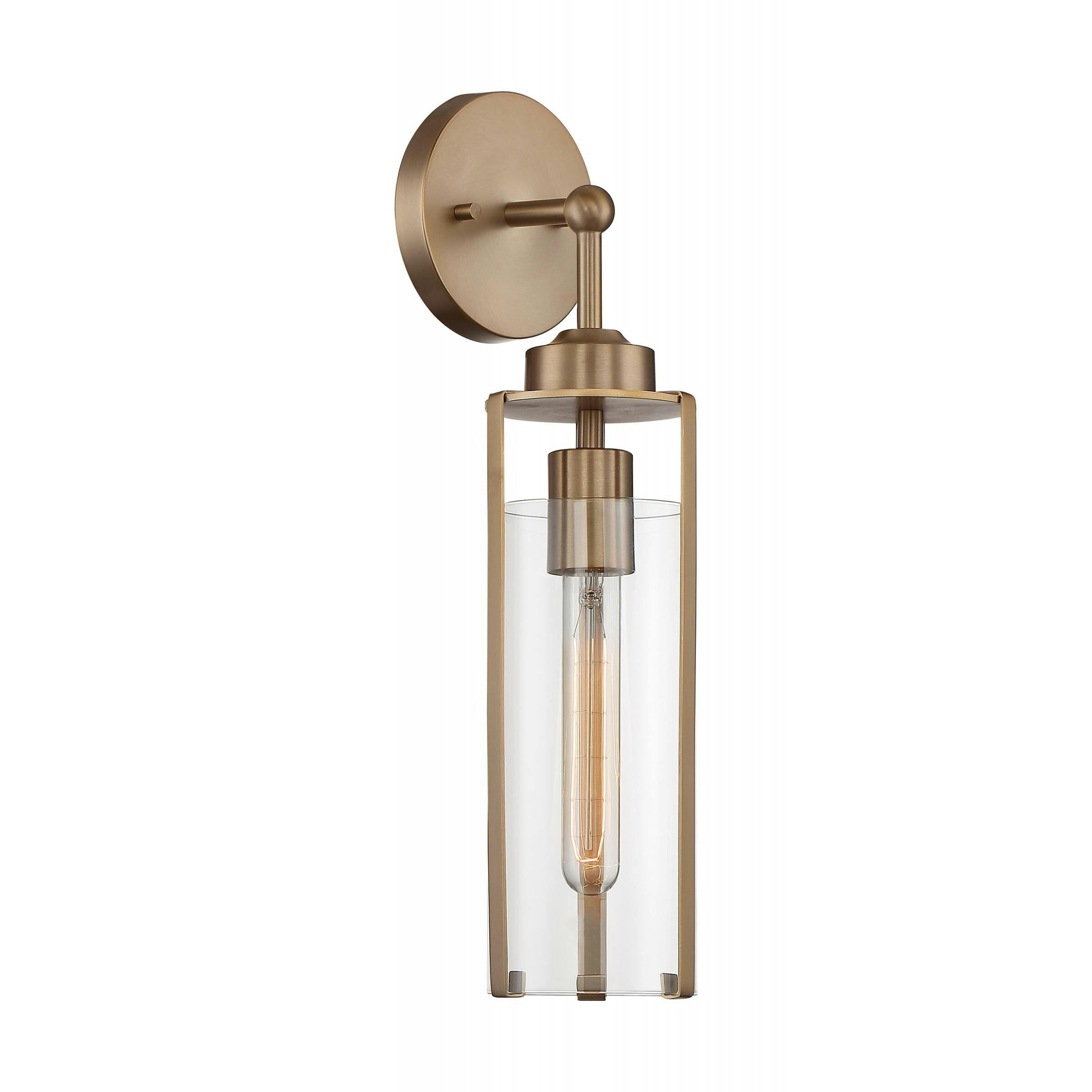 Marina Cylinder Dimmable Wall Sconce in Burnished Brass