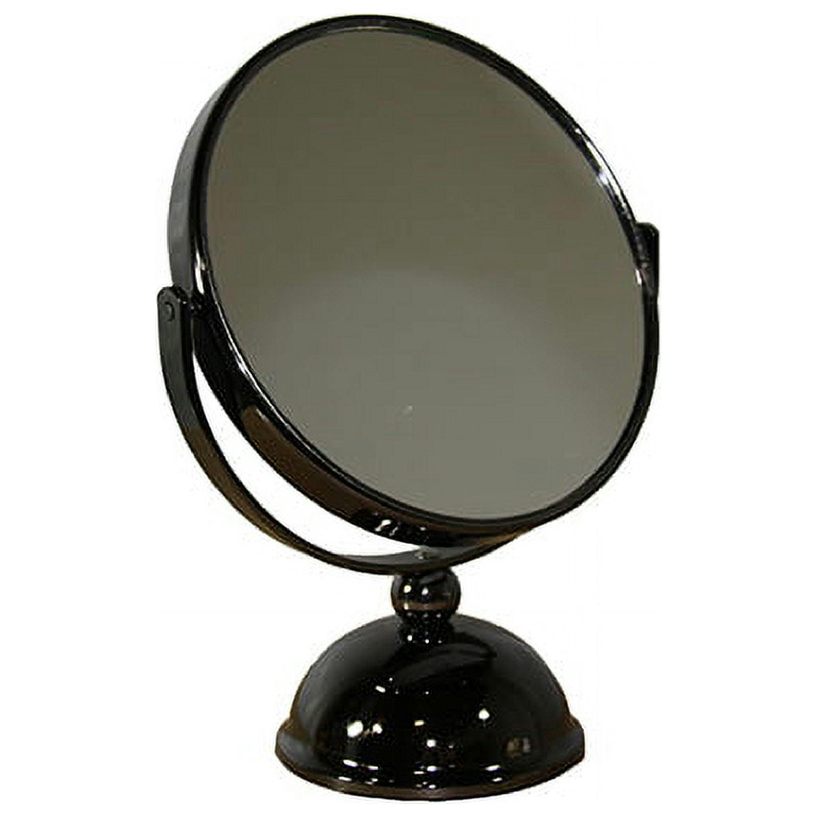 Elegant 8.5" Gun Metal Black Chrome Magnifying Countertop Mirror