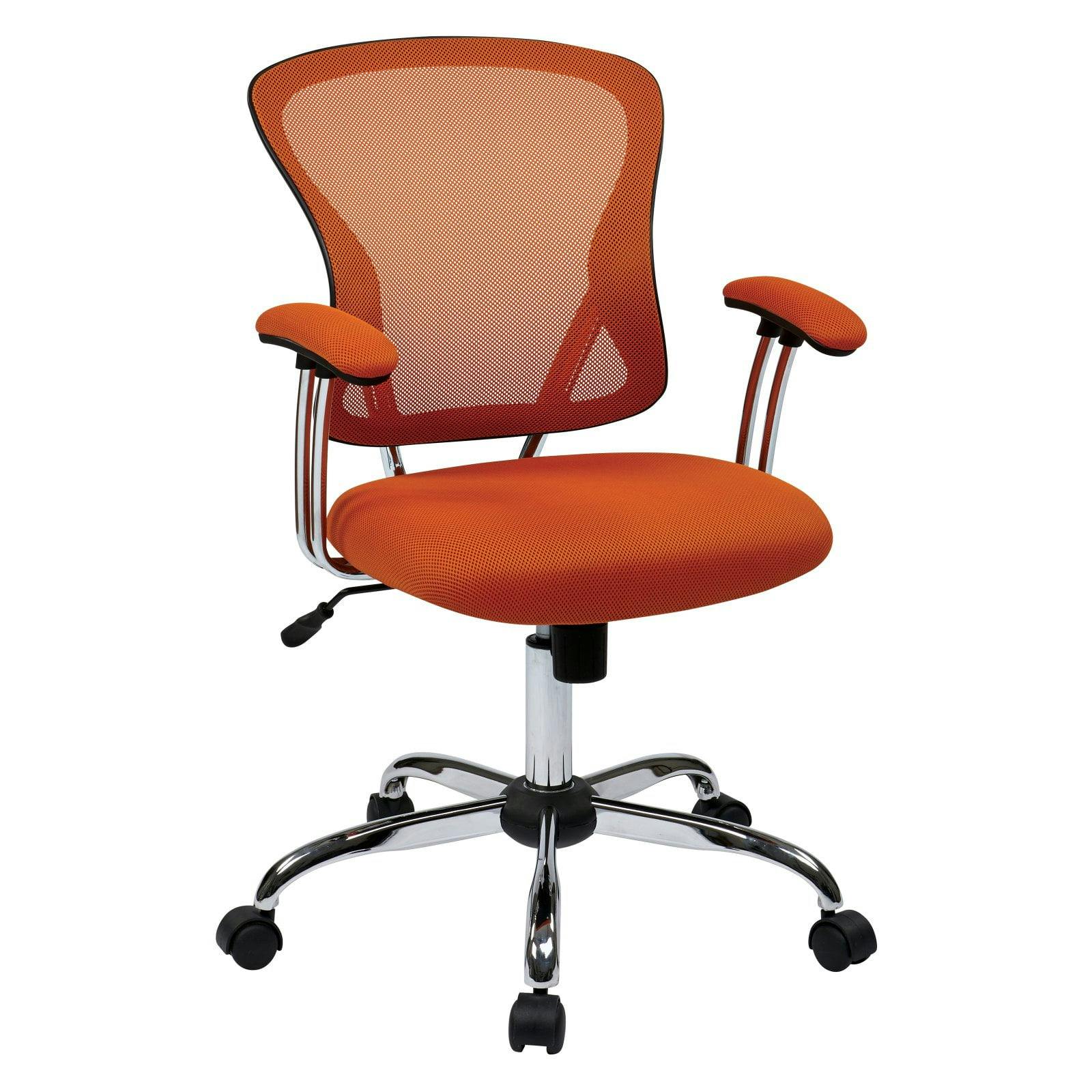 Juliana High-Back Orange Mesh Swivel Task Chair with Metal Frame