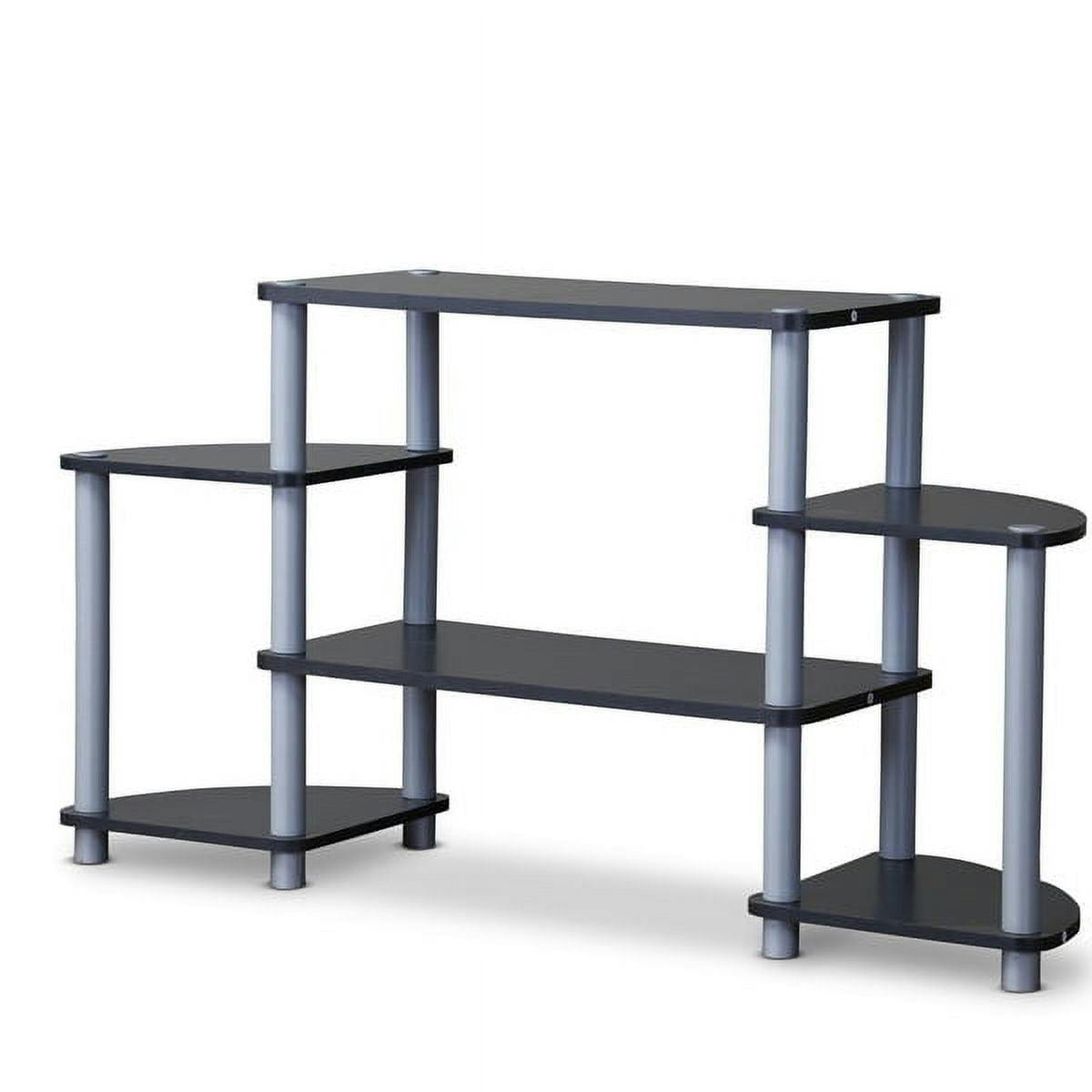 Orbit Black and Silver Neo-Space-Age 3-Tier TV Stand