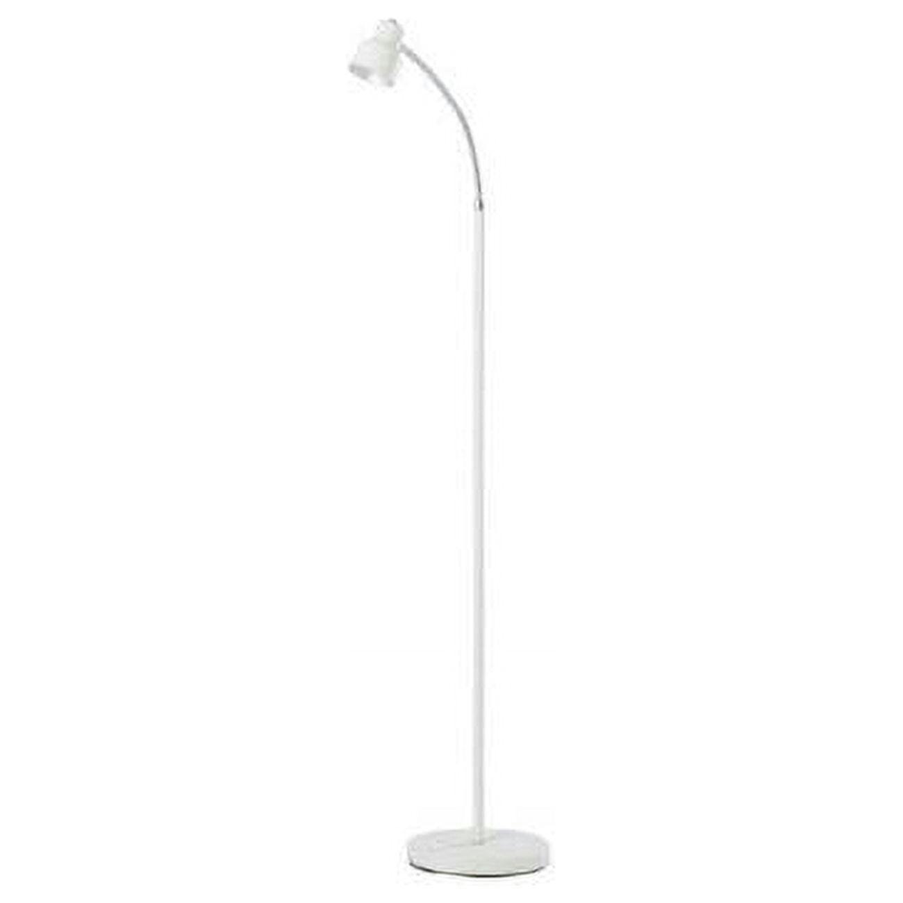 Satin White 48" Adjustable Gooseneck LED Mini Reading Floor Lamp